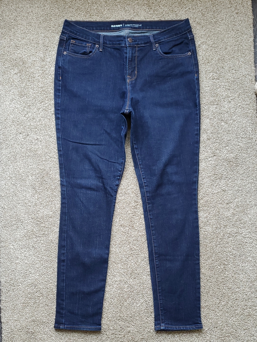 Old Navy Curvy Mid Rise Skinny Dark Indigo Jeans Women's 14